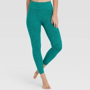 NWOT JoyLab Women's High-Rise Cozy Spacedye 7/8 Leggings Teal Green Size XS